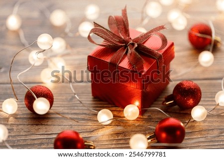 Assorted artisanal gift boxes on wooden background. Christmas New year concept. Selective focus.