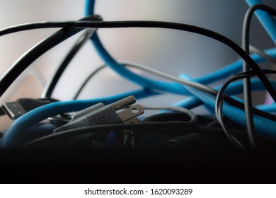 Assorted Cables And Wires Tangled Up