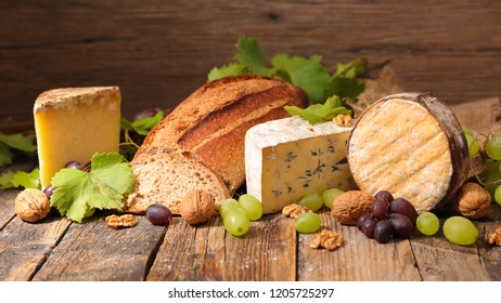 assorted cheese and bread