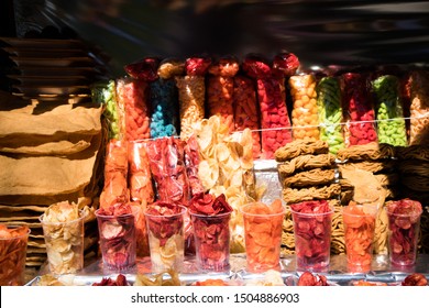 Assorted Chips and Fried Snacks (Botanas) at Fair in Mexico City - Powered by Shutterstock