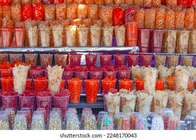 Assorted Chips and Fried Snacks (Botanas) at Fair in Mexico City - Powered by Shutterstock