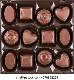 Assorted Chocolate Candy Box, Top View