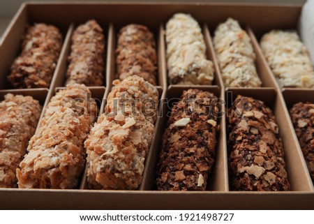 Assorted chocolates. Sweets of different colors