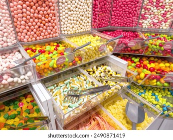 Assorted colorful candies at the candy shop - Powered by Shutterstock