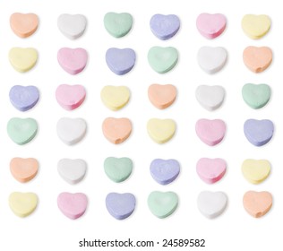 Assorted Colors Of Blank Candy Hearts. Clipping Path Is Included In The File.