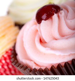 Assorted cupcakes closeup
