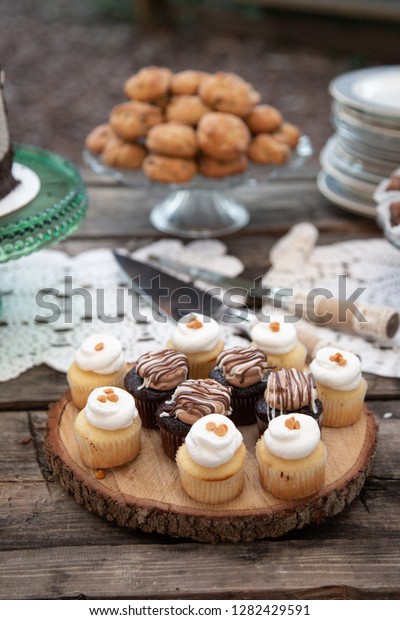 Assorted Cupcakes Wedding Reception Dessert Bar Stock Photo Edit