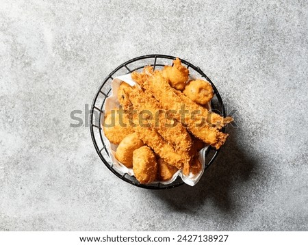 Assorted Deep-fried Dish in a bowl Foto d'archivio © 