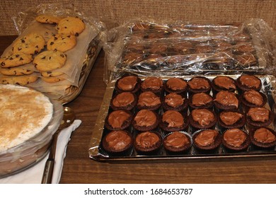 assorted desserts on table at dinner