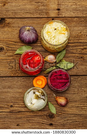 Image, Stock Photo Preserved and fermented food in jars