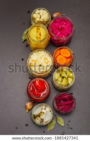 Similar – Image, Stock Photo Preserved and fermented food in jars