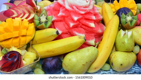 Assorted fruits. Banana, watermelon and manga - Powered by Shutterstock