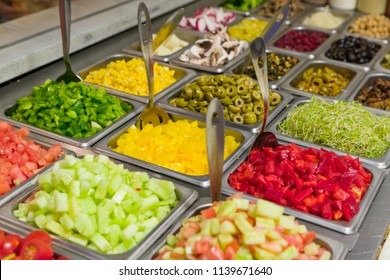 Assorted Fruits And Vegtables For Making Salads