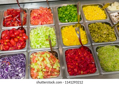 Assorted Fruits And Vegtables For Making Salads