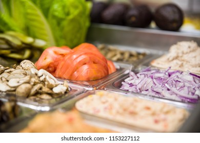 Assorted Fruits And Vegtables For Making Salads