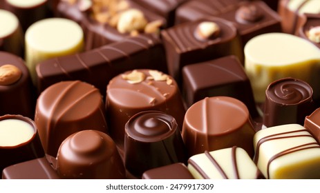 Assorted Gourmet Chocolates Close-Up Stylish Image With Depth of Field - Powered by Shutterstock