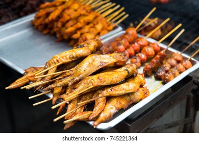 Assorted Grilled Food On Street In Malaysia