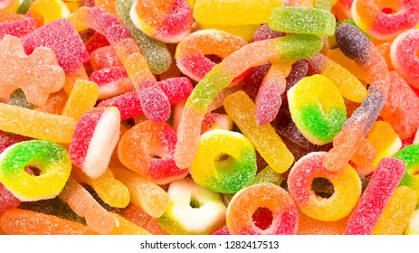 Assorted Gummy Candies Top View Jelly Stock Photo 1282417513 | Shutterstock