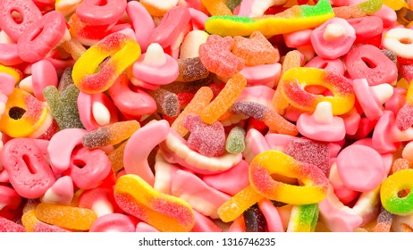 Assorted Gummy Candies Top View Jelly Stock Photo 1316746235 | Shutterstock