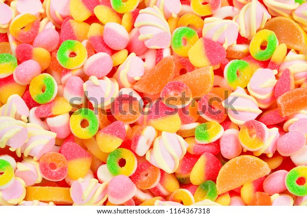 Assorted Gummy Candies Top View Stock Photo (Edit Now) 1164367318