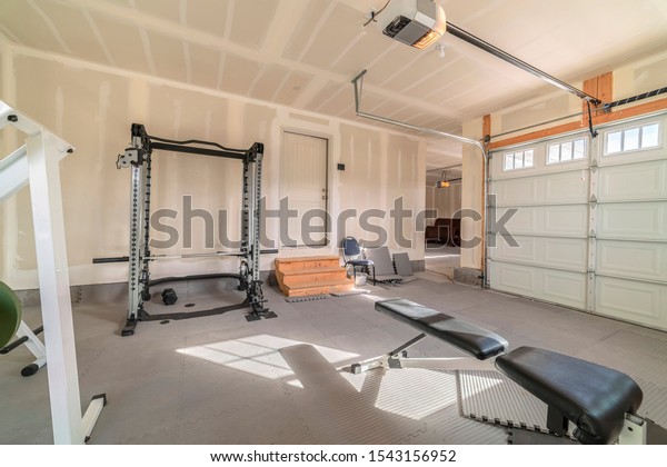 Assorted Gym Fitness Equipment Garage Stock Photo Edit Now