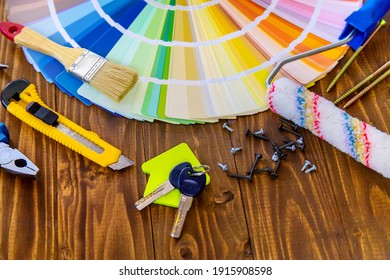 Assorted Home Renovation Tools. Selective Focus. Color.