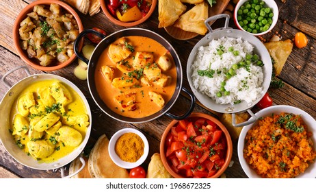 assorted of indian food selection