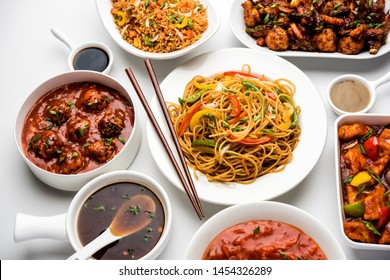 Group Home Delivered Indo Chinese Food Stock Photo (Edit Now