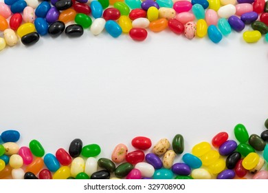 Assorted Jelly Beans border with copyspace - Powered by Shutterstock