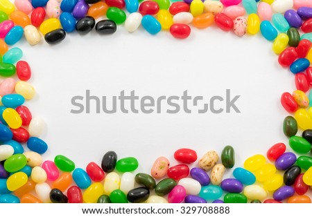 Assorted Jelly Beans border with copyspace