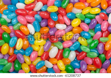 Assorted jelly beans. Colorful image great for backgrounds. Far shot.