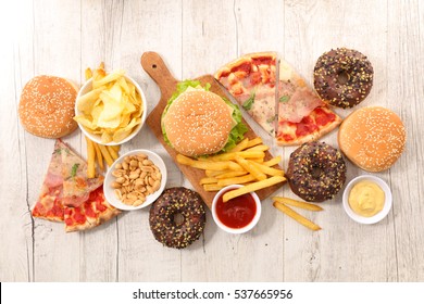 assorted junk food - Shutterstock ID 537665956