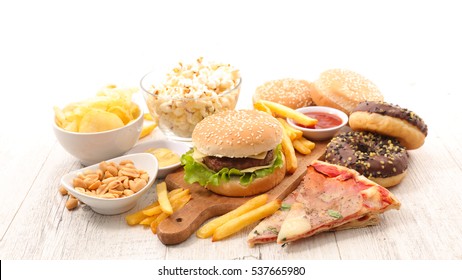assorted junk food - Shutterstock ID 537665980