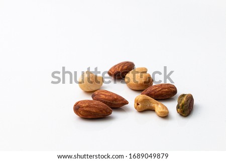 Assorted mixed nuts on isolate background.