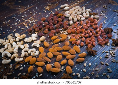 Assorted nuts, close-up view