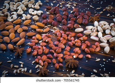 Assorted nuts, close-up view