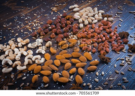 Assorted nuts, close-up view
