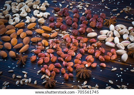 Assorted nuts, close-up view