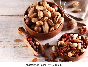 assorted nuts hazelnuts and almonds and coconut