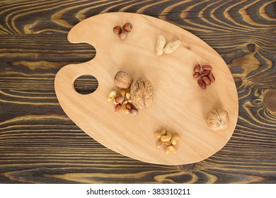 Assorted Nuts On The Palette - Healthy Food