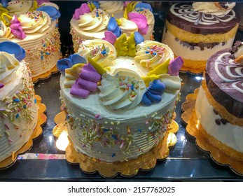 Assorted Pies, Tart In The Pastry Shop Window