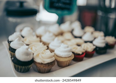 An assorted Platter of Mini Cupcakes 