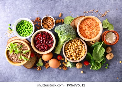 assorted of protein food source - Shutterstock ID 1936996012