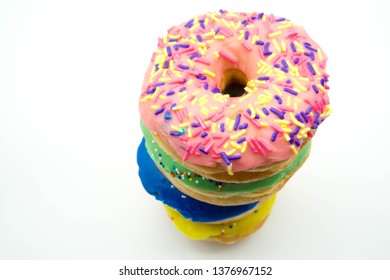 assorted rising stack of delicious donuts