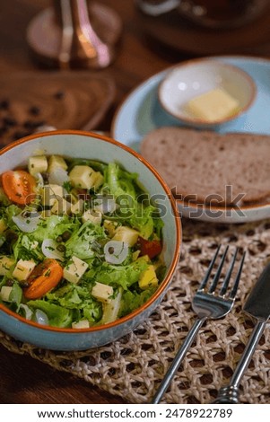 assorted salad selection in a cafe