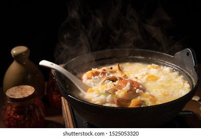 Assorted Seafood Porridge With Various Vegetables