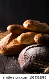 ASSORTED SELECTION OF FRESH BREAD LOAVES AND ROLLS - Shutterstock ID 1053382595