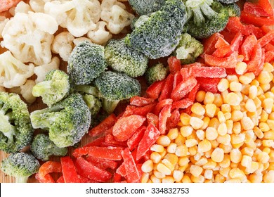 Assorted Set Of Frozen Vegetables Can Be Used As Background