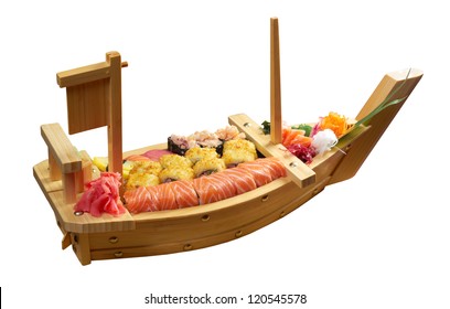 Assorted Sushi Japanese Food On Ship Stock Photo 120545578 