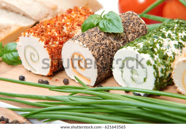 Assorted Types Cottage Cheese Colorful Stuffing Stock Photo Edit